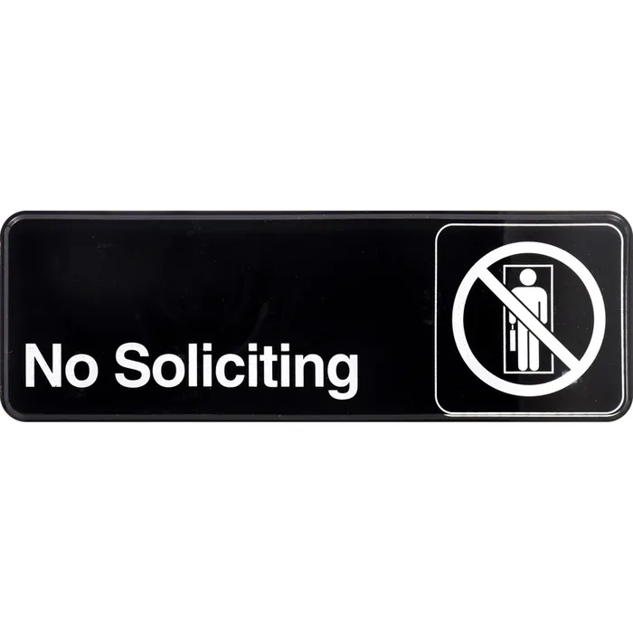 HILLMAN English Black No Soliciting Sign 3 in. H X 9 in. W (Pack of 6)