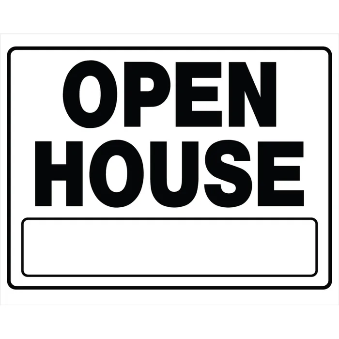 HILLMAN English White Open House Sign 20 in. H X 24 in. W (Pack of 6)