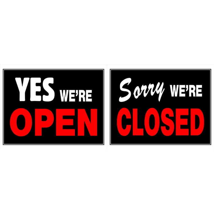 HILLMAN English Black Open/Close Sign 15 in. H X 19 in. W (Pack of 6)