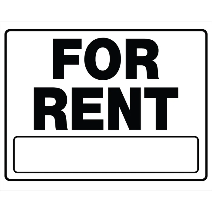 HILLMAN English White For Rent Sign 20 in. H X 24 in. W (Pack of 6)
