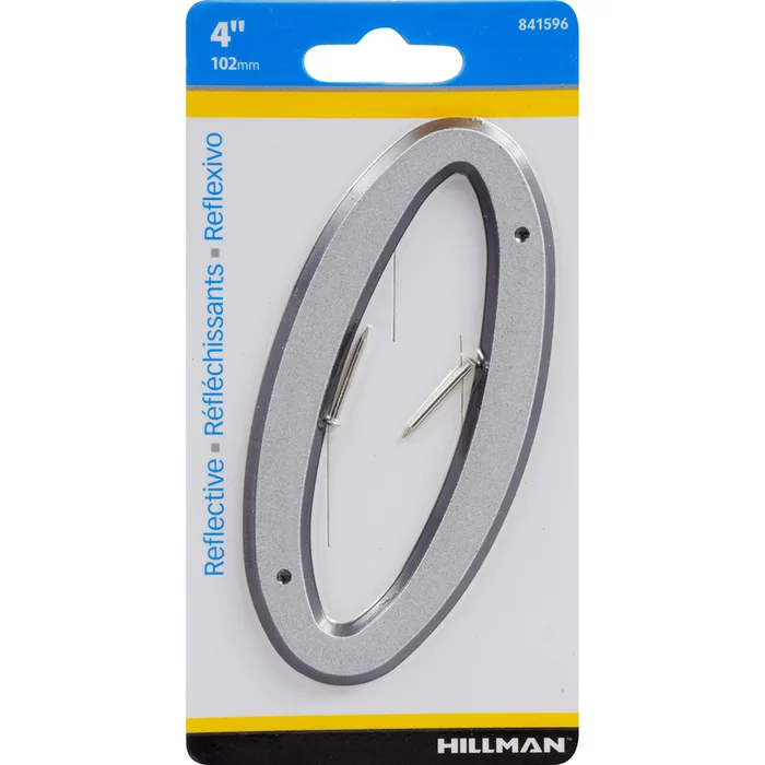 HILLMAN 4 in. Reflective Silver Plastic Nail-On Number 0 1 pc (Pack of 3)