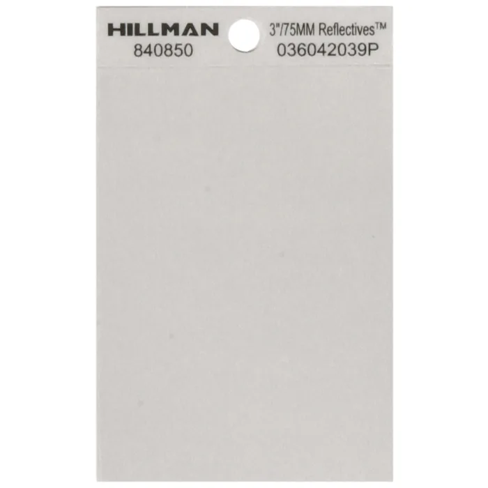 HILLMAN 3 in. Reflective Black/Silver Vinyl Self-Adhesive Special Character Blank 1 pc (Pack of 6)