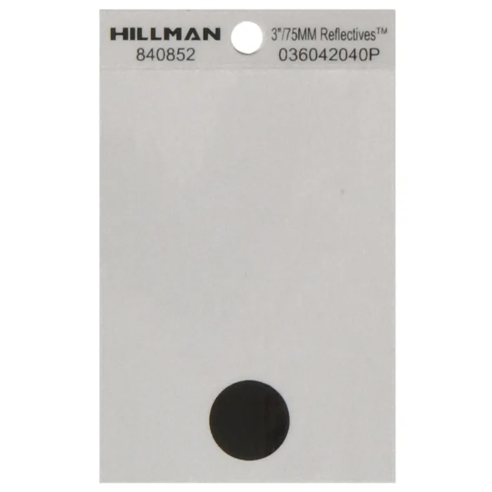 HILLMAN 3 in. Reflective Black Vinyl Self-Adhesive Special Character Period 1 pc (Pack of 6)