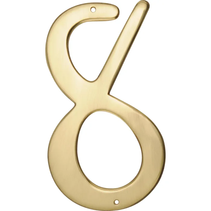 HILLMAN 4 in. Gold Brass Nail-On Number 8 1 pc (Pack of 3)