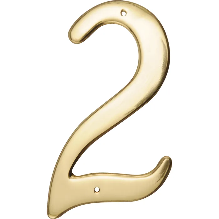 HILLMAN 4 in. Gold Brass Nail-On Number 2 1 pc (Pack of 3)
