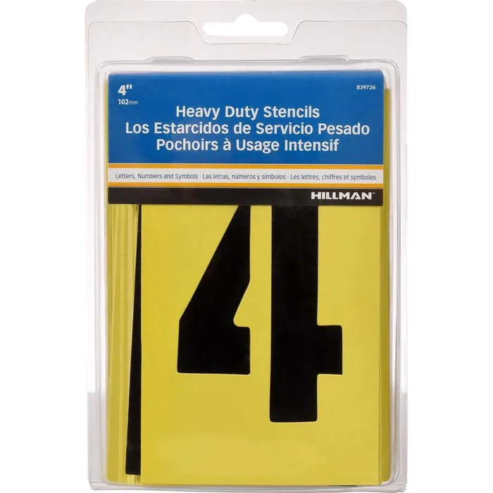 HILLMAN 4 in. Card Stock Letter and Number 4 Inch Stencil Set 36 pk