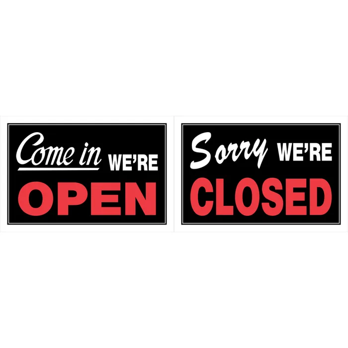HILLMAN English Black Open/Close Sign 8 in. H X 12 in. W (Pack of 6)