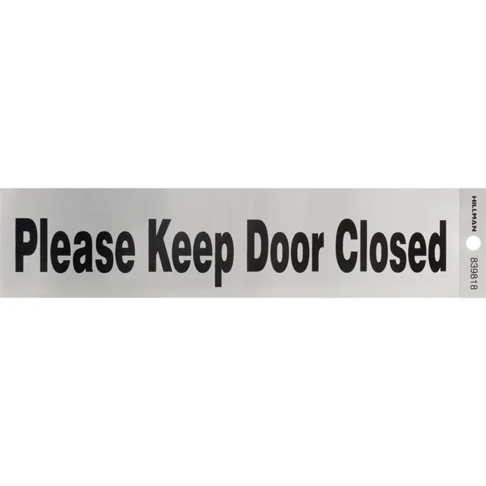 HILLMAN English Silver Informational Sign 2 in. H X 8 in. W (Pack of 6)