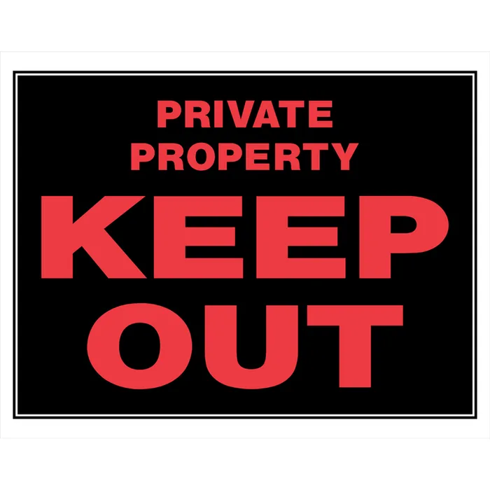 HILLMAN English Black Private Property Sign 15 in. H X 19 in. W (Pack of 6)