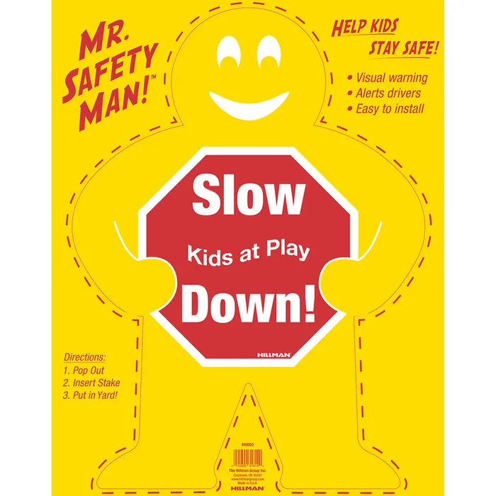 HILLMAN English Yellow Children At Play Sign 24 in. H X 19 in. W (Pack of 6)