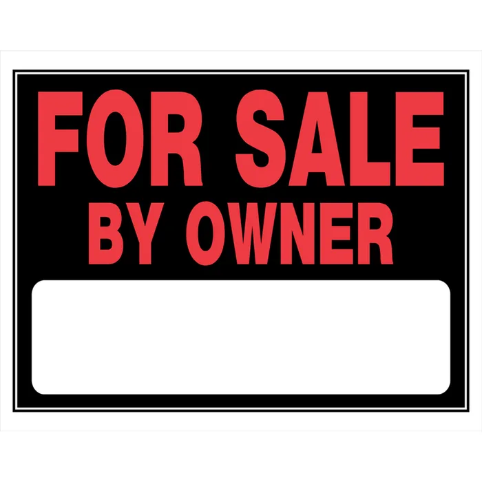 HILLMAN English Black For Sale Sign 15 in. H X 22 in. W (Pack of 6)