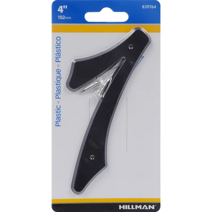 HILLMAN 4 in. Black Plastic Nail-On Number 7 1 pc (Pack of 10)