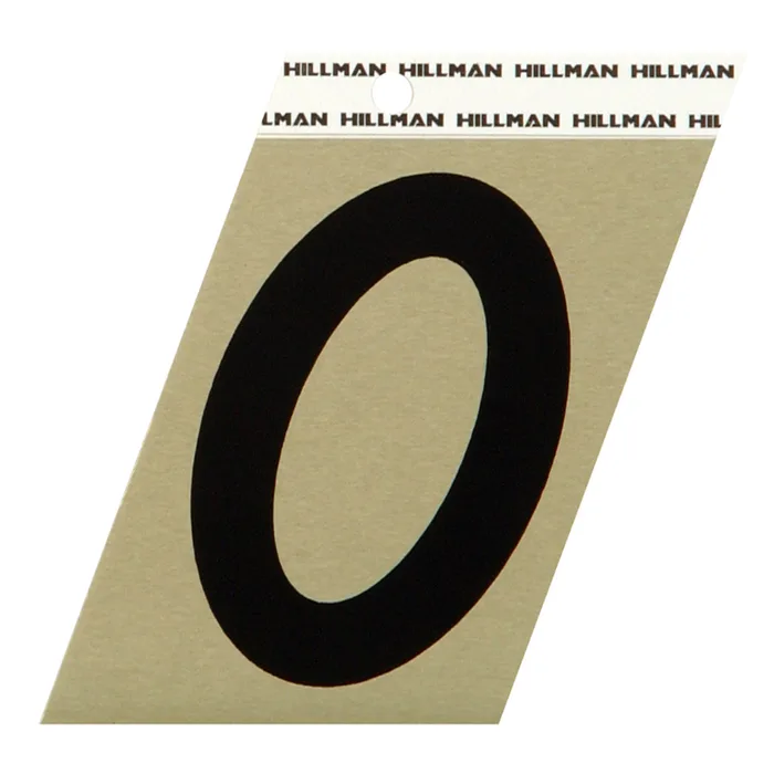 HILLMAN 3 in. Reflective Black Vinyl Self-Adhesive Number 0 1 pc (Pack of 3)