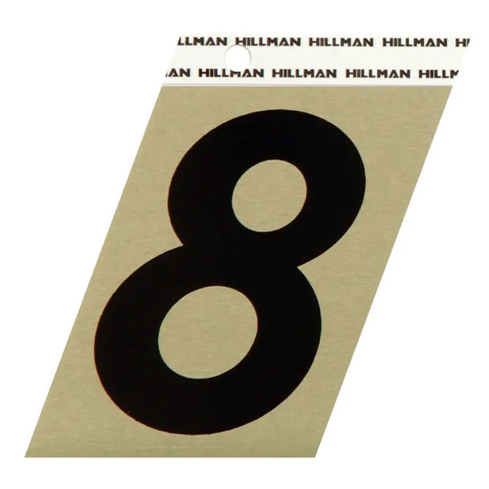 HILLMAN 3 in. Reflective Black Vinyl Self-Adhesive Number 8 1 pc (Pack of 3)