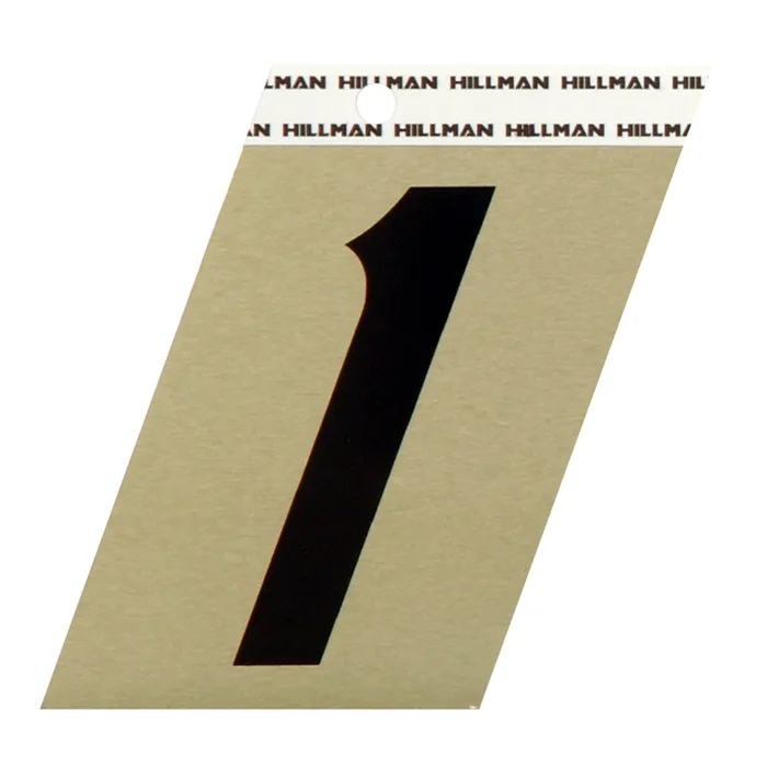 HILLMAN 3 in. Reflective Black Vinyl Self-Adhesive Number 1 1 pc (Pack of 3)