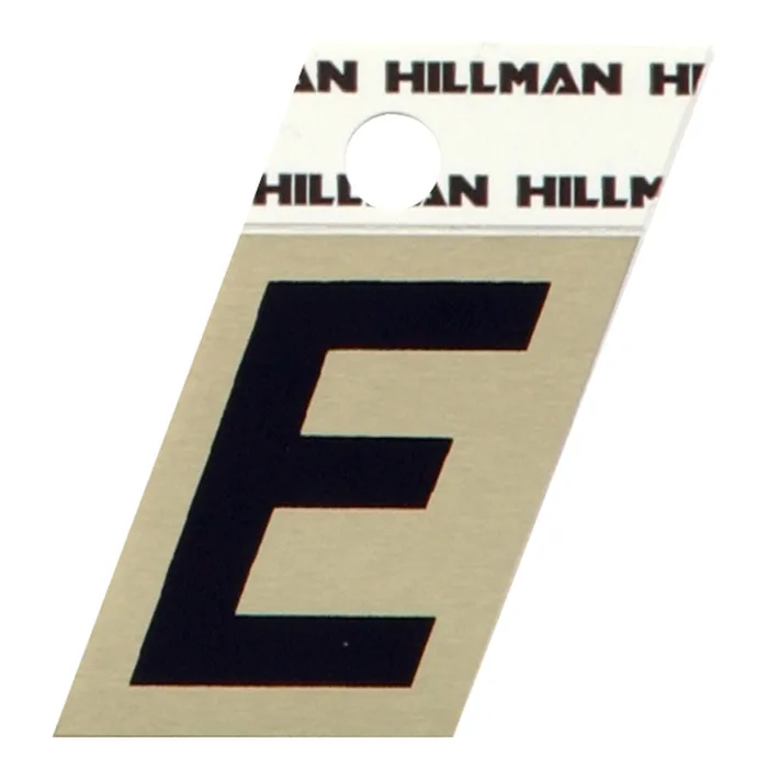 HILLMAN 1.5 in. Black Aluminum Self-Adhesive Letter E 1 pc (Pack of 6)