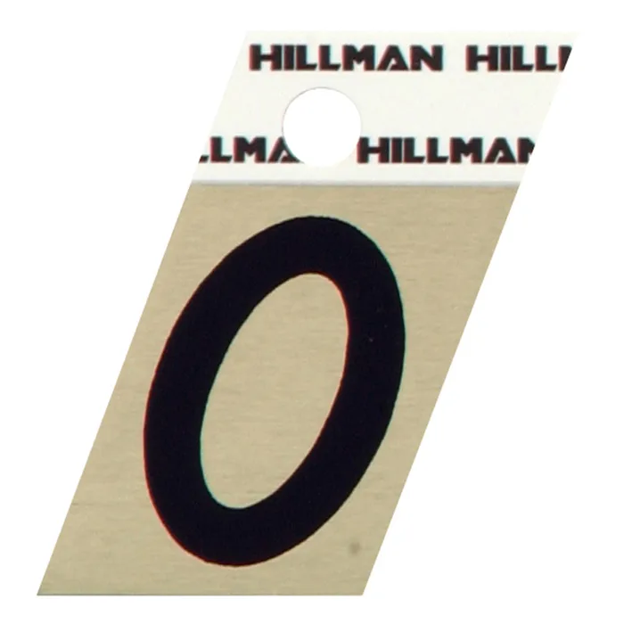 HILLMAN 1.5 in. Reflective Black Vinyl Self-Adhesive Letter O 1 pc (Pack of 6)