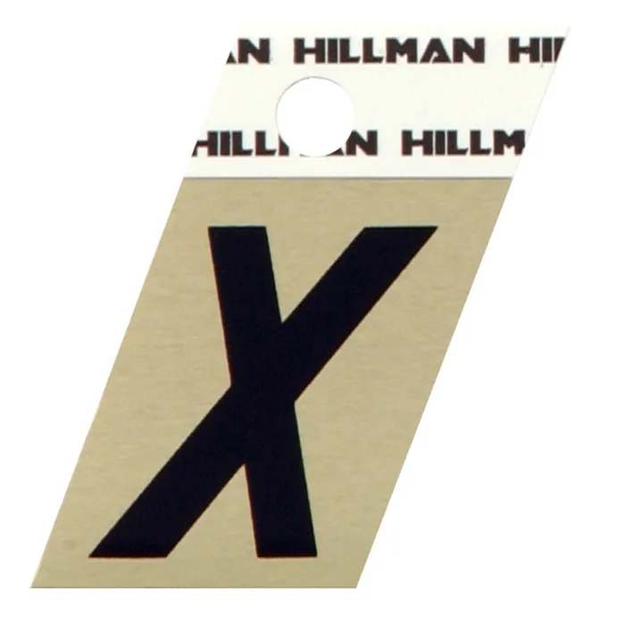 HILLMAN 1.5 in. Black Aluminum Self-Adhesive Letter X 1 pc (Pack of 6)