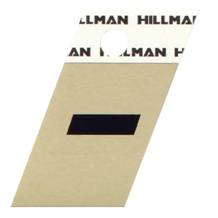 HILLMAN 1.5 in. Reflective Black Aluminum Self-Adhesive Special Character Hyphen 1 pc (Pack of 6)