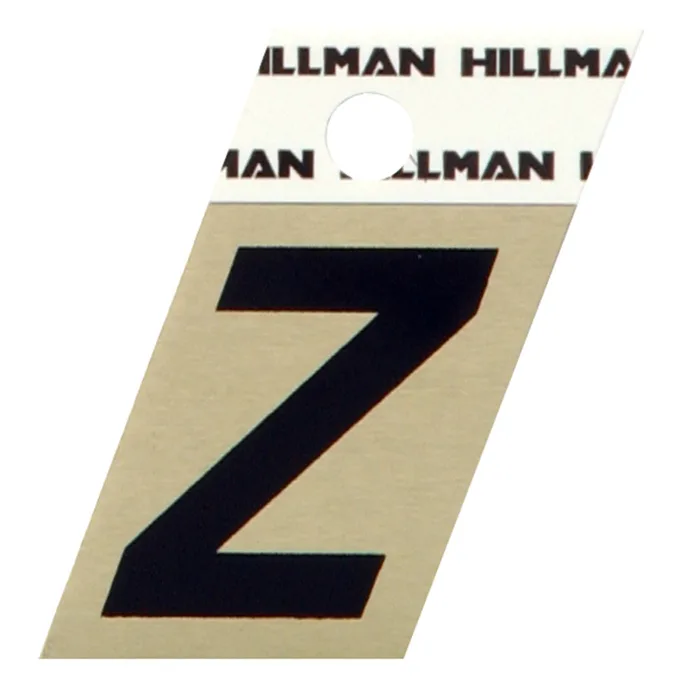 HILLMAN 1.5 in. Black Aluminum Self-Adhesive Letter Z 1 pc (Pack of 6)