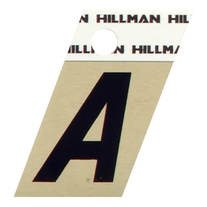 HILLMAN 1.5 in. Black Aluminum Self-Adhesive Letter A 1 pc (Pack of 6)