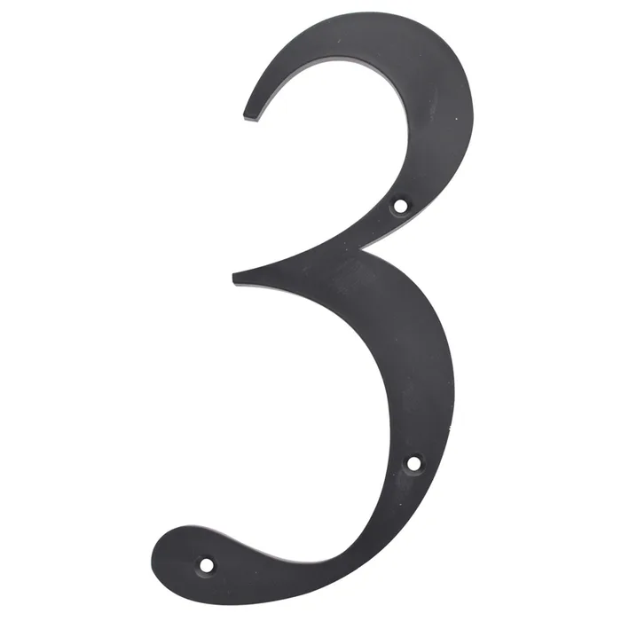 HILLMAN 6 in. Reflective Black Plastic Nail-On Number 3 1 pc (Pack of 3)