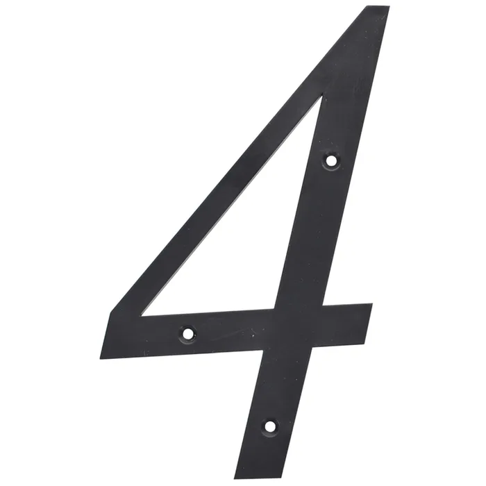 HILLMAN 6 in. Reflective Black Plastic Nail-On Number 4 1 pc (Pack of 3)