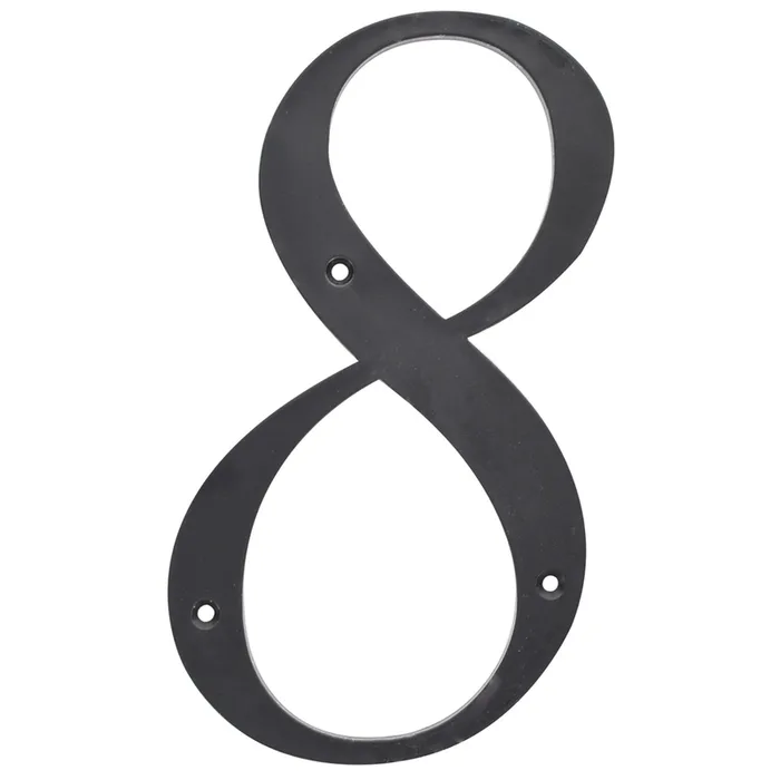 HILLMAN 6 in. Reflective Black Plastic Nail-On Number 8 1 pc (Pack of 3)