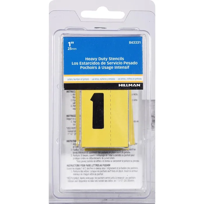 HILLMAN 1 in. Card Stock Block Letter & Number Stencil Pack 1 Inch Stencil Set 47 pk (Pack of 5)