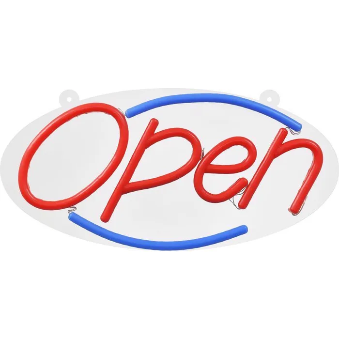 HILLMAN English Clear Open/Close Sign 9.88 in. H X 22 in. W