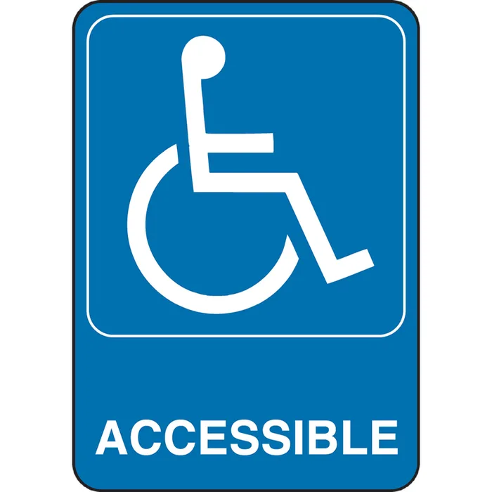 HILLMAN English Blue Handicap Sign 7 in. H X 5 in. W (Pack of 6)