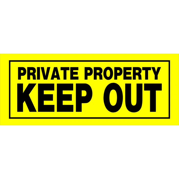 HILLMAN English Yellow Private Property Sign 6 in. H X 15 in. W (Pack of 6)
