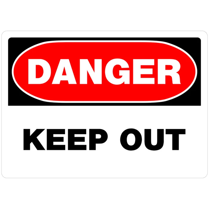 HILLMAN English White Danger Sign 10 in. H X 14 in. W (Pack of 6)
