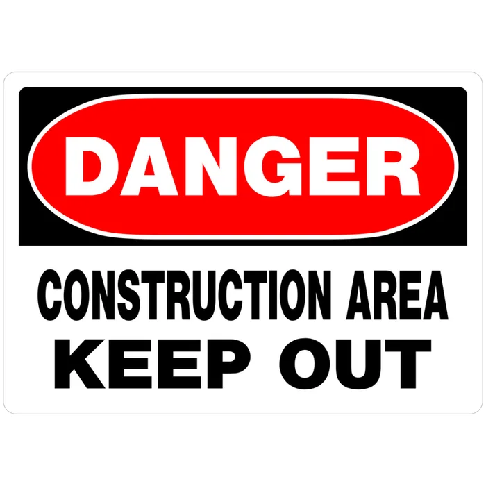 HILLMAN English White Construction Sign 10 in. H X 14 in. W (Pack of 6)