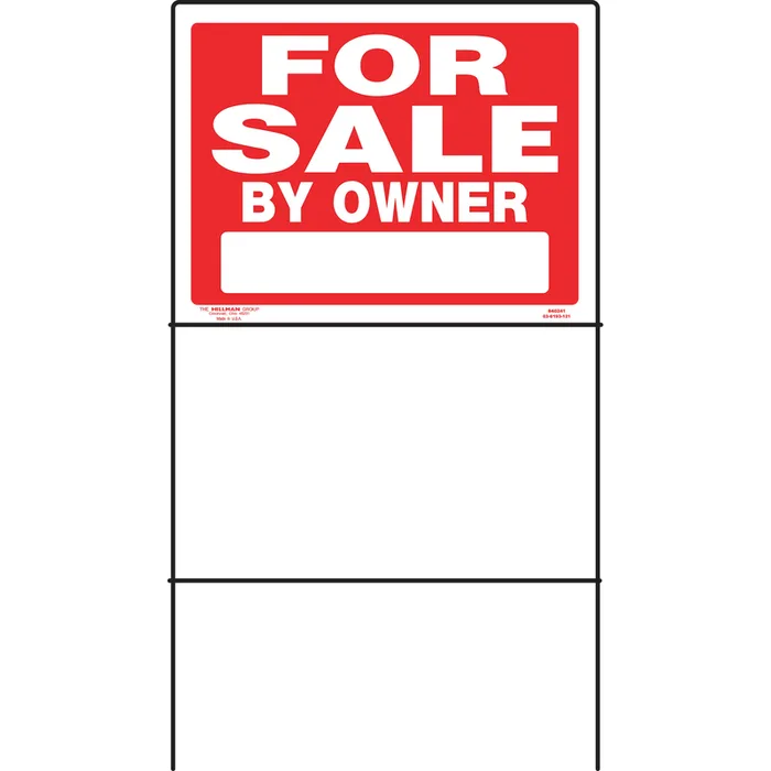 HILLMAN English Red For Sale Sign 18 in. H X 24 in. W (Pack of 6)
