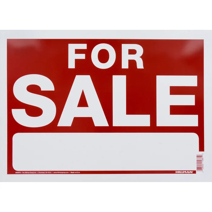 HILLMAN English Red For Sale Sign 10 in. H X 14 in. W (Pack of 6)