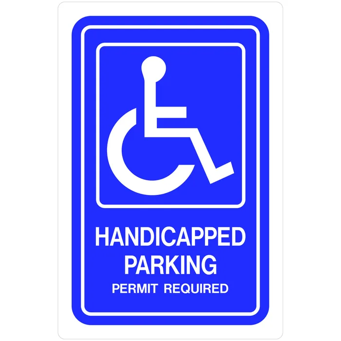 HILLMAN English Blue Handicap Sign 18 in. H X 12 in. W (Pack of 5)