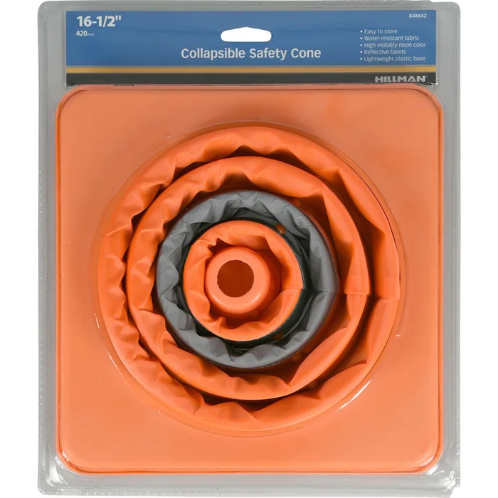 HILLMAN English Orange Caution Safety Cone 16 in. H X 8 in. W (Pack of 2)