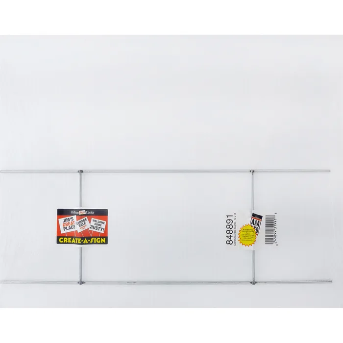 HILLMAN English White Blank Sign 14 in. H X 18 in. W (Pack of 6)