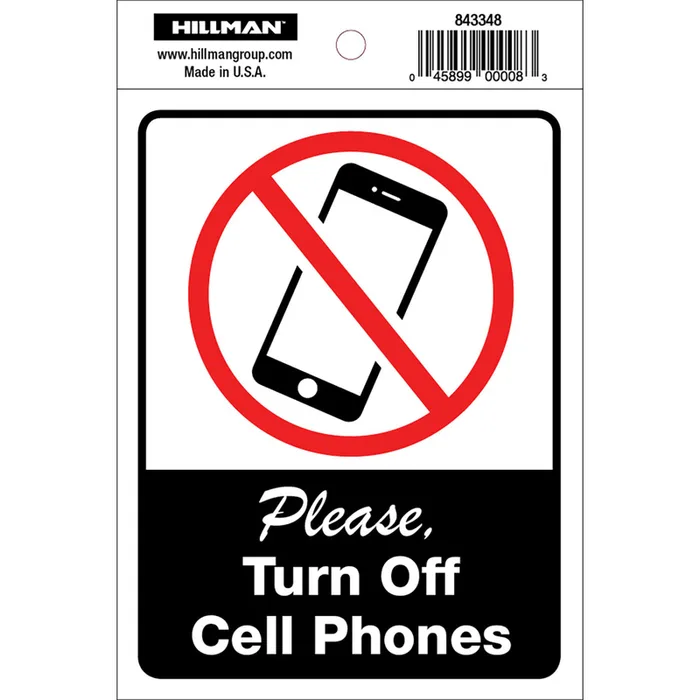HILLMAN English White Safety Sign 6 in. H X 4 in. W (Pack of 6)
