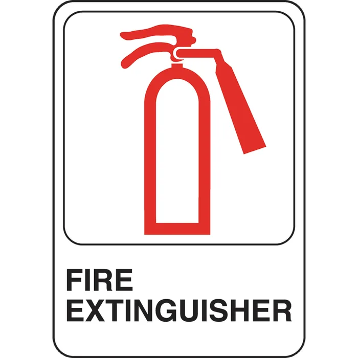 HILLMAN English White Fire Extinguisher Sign 7 in. H X 5 in. W (Pack of 6)