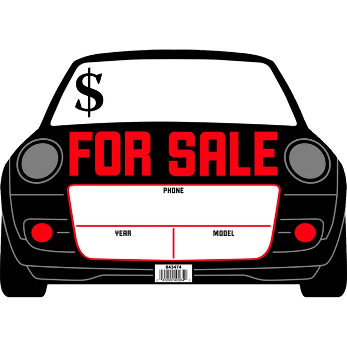 HILLMAN English White For Sale Sign 10 in. H X 14 in. W (Pack of 6)