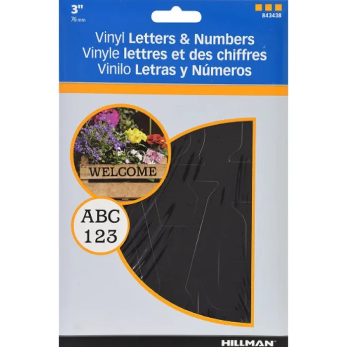 HILLMAN 3 in. Black Vinyl Self-Adhesive Letter and Number Set 0-9, A-Z 91 pc (Pack of 6)