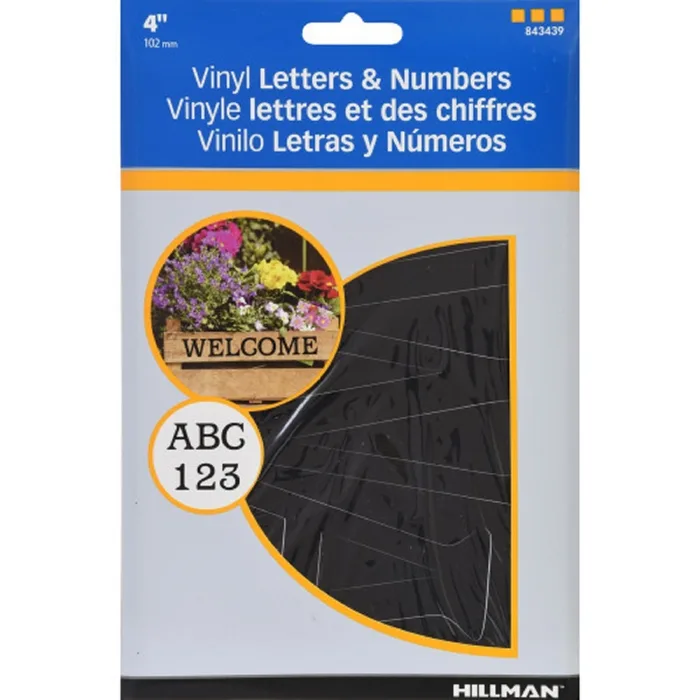 HILLMAN 4 in. Black Vinyl Self-Adhesive Letter and Number Set 0-9, A-Z 88 pc (Pack of 6)