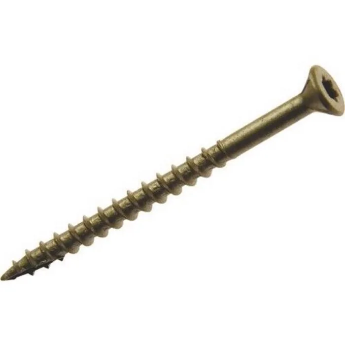 Grip-Rite PrimeGuard Plus No. 9 wire X 3 in. L Gold Star Flat Head Deck Screws 5 lb (Pack of 4)