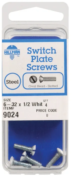 HILLMAN No. 6-32 in. X 1/2 in. L Slotted Oval Head Steel Machine Screws 4 pk (Pack of 10)
