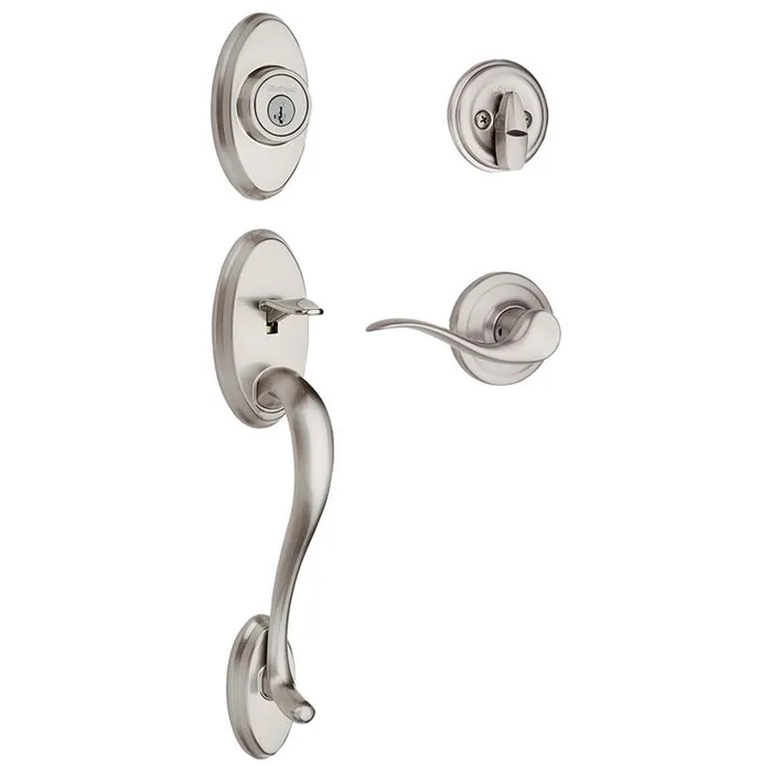 Kwikset SmartKey Shelburne Satin Nickel Handleset