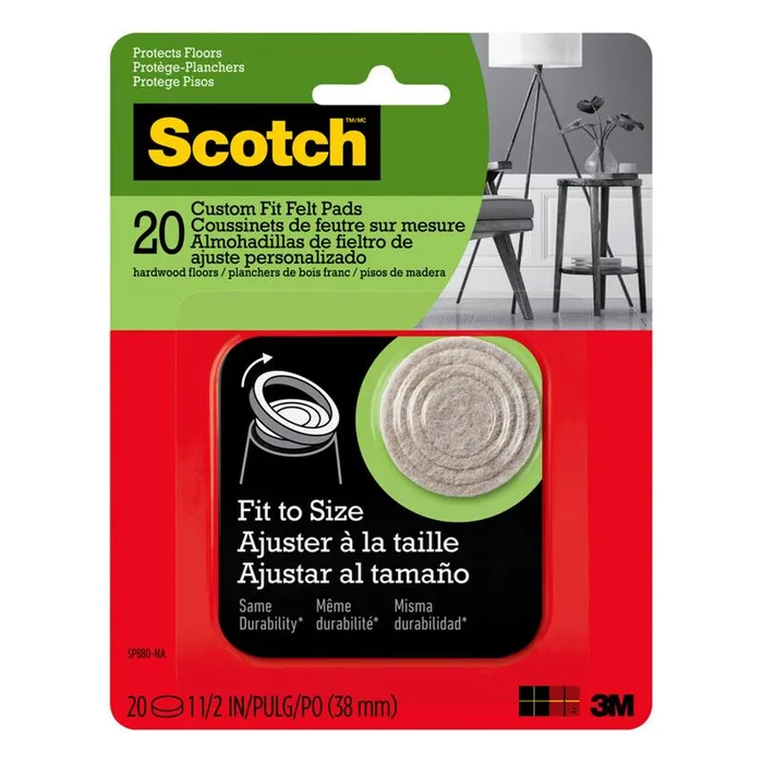 3M Scotch Felt Self Adhesive Protective Pad Beige Round 1.5 in. W 1 pk (Pack of 6)