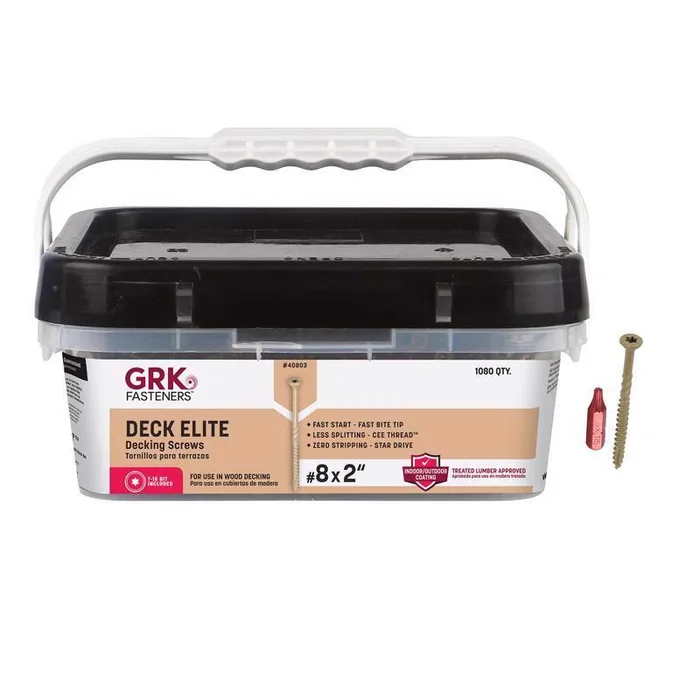 GRK Fasteners No. 8 in. X 2 in. L Tan Star Flat Head Deck Screws 1080 pk