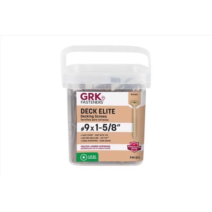 GRK Fasteners No. 9 in. X 1-5/8 in. L Tan Star Flat Head Deck Screws 540 pk